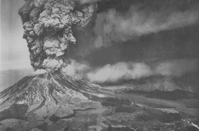 Mount St. Helens about noon, May 18, 1980. SOURCE: U.S. Geological Survey
