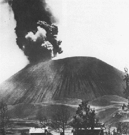 Parcutin Volcano, Mexico, is a cinder cone rising approximately 1,200 feet above the surrounding plain. SOURCE: U.S. Geological Survey